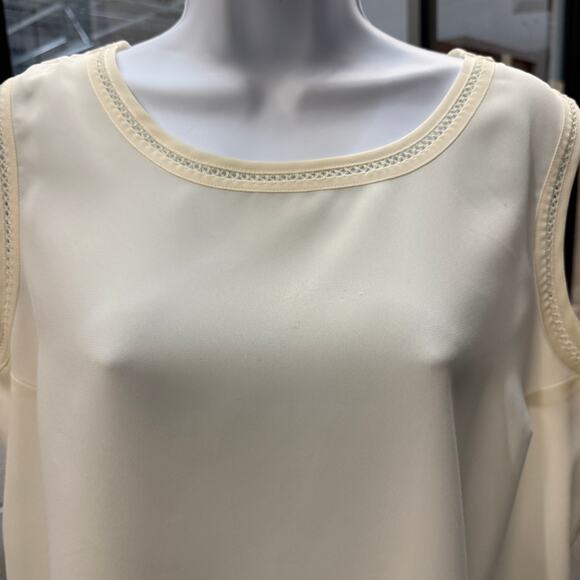 Karen Scott Women's White Tank Top Size XL Camisole cutout Sleeveless blouse - Picture 6 of 6